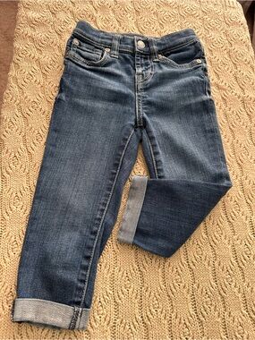 7 For All Mankind Dark Blue The Skinny Crop and Roll Toddler 5T